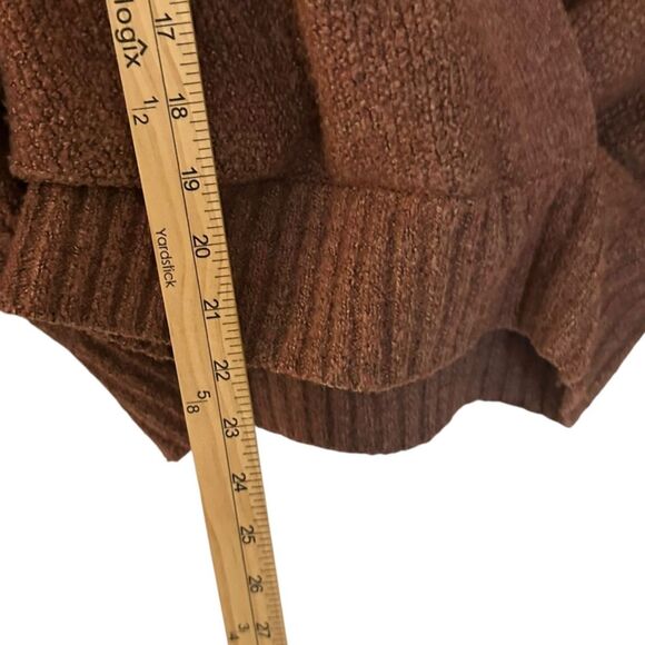 Modcloth Brown Polyester Stretchy V-Neck Wrap Sweater Size M - Picture 6 of 6